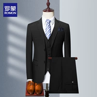 Джентльмен двойной прямой черный топ+брюки+рубашка+жилет