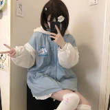 Оригинальный японский милый зимний пуховик для школьников с капюшоном