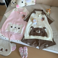 Японский милый универсальный летний комплект, шорты, оверсайз, короткий рукав