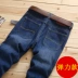 Mùa thu và quần jean nam kéo dài Slim Straight thanh niên nam bốn mùa dày kinh doanh quần âu lỏng baggy jean nam Quần jean