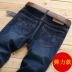 Mùa thu và quần jean nam kéo dài Slim Straight thanh niên nam bốn mùa dày kinh doanh quần âu lỏng baggy jean nam Quần jean