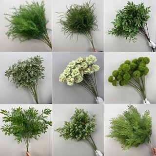 婚庆花艺绿色仿真树叶植物热带椰树叶子婚礼拍照摄影背景摆拍绿植