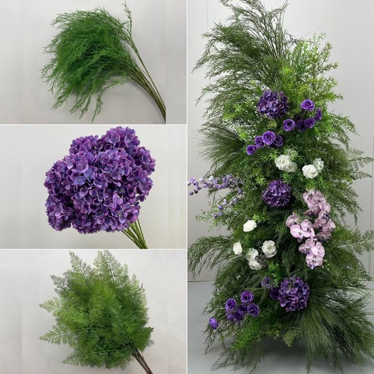 森系背景婚庆装饰花订婚仿真花门造景橱窗布置网红打卡芦荀草花柱