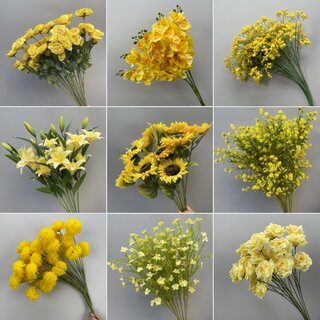 Yellow wedding artificial flowers silk flowers