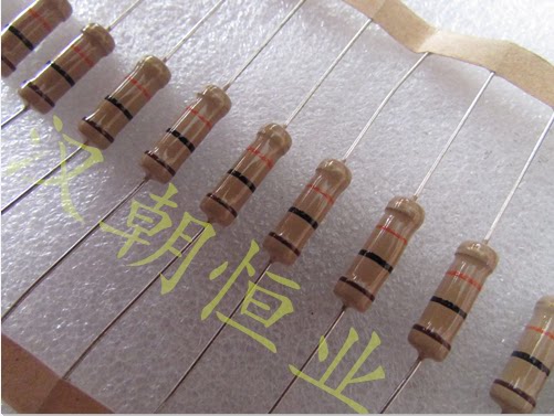 100 carbon film color ring resistance 2W 1 0 K Ω 5% (iron foot leading)