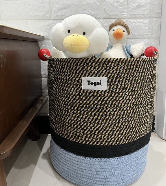 t*gi with viatage fashionable contrasting color design woven storage basket clothes storage basket ກະຕ່າຊັກລີດຫ້ອງນ້ໍາສ່ວນບຸກຄົນ