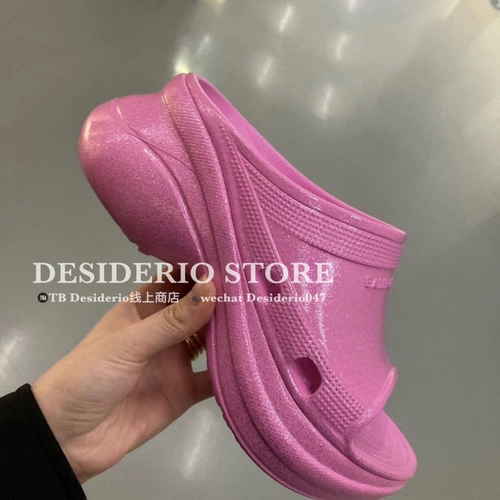 Crocs, резиновые тапочки на платформе, многоцветные сандалии