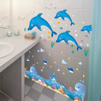 Wall sticker wallpaper Wallpaper Self-adhesive toilet powder room bathroom toilet decoration sticker Wall sticker Waterproof sticker
