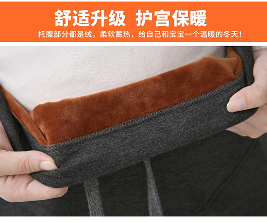Quần bà bầu cộng với nhung dày mặc mùa đông Quần bà bầu Phiên bản Hàn Quốc của quần nhung vàng ấm bụng nâng quần mang thai quần cho bà bầu