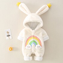 Baby winter clothing first birth female baby Winter one-piece clothes cotton clothes freshly toddlers wool sweater thickened out-of-clothing