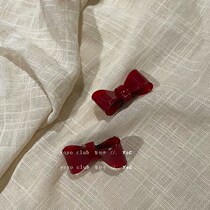 Butterfly Knot Liu Sea Clip Retro Red Side Clip Lined With Girls Day Ensemble Cute Double Mati Head Decoration Hair Clip Hair Clip