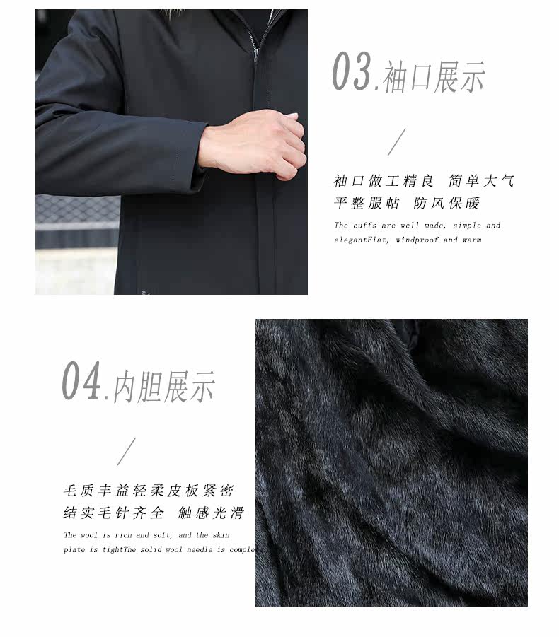 Меховая одежда 水貂皮草整貂内胆派克服男尼克服外套2021冬新款连帽亏100件秒杀
