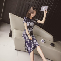 Nursing clothes summer clothes new spicy mom stripes thin postpartum lactation dresses out-of-home nursing clothes confinement clothes