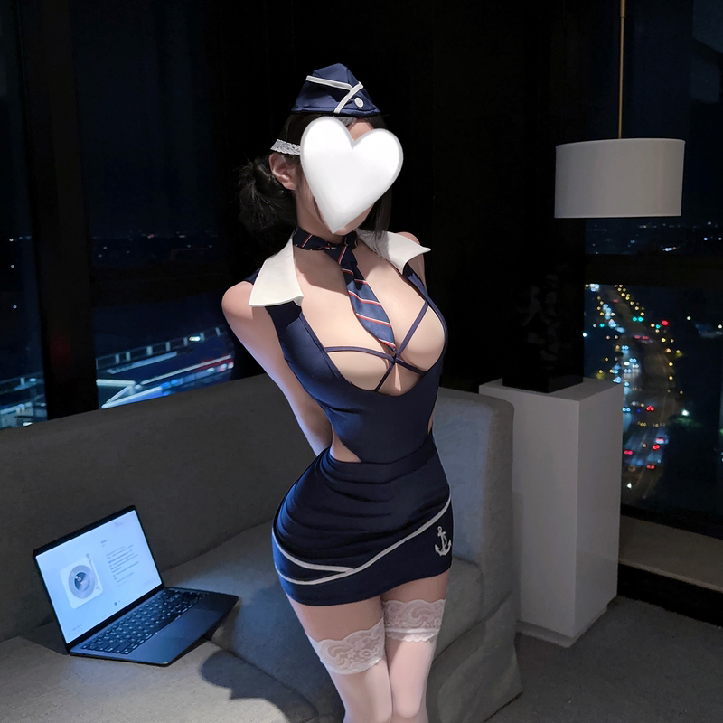 Super Stylish New Flight Attendant Uniform, Sexy Role-Playing, Abstinence-Style Sailor Outfit, Sexy Qq Lingerie, Pure Desire for Small Busts Super Stylish New Flight Attendant Uniform, Sexy Role-Playing, Abstinence-Style Sailor Outfit, Sexy Qq Lingerie, Pure Desire for Small Busts