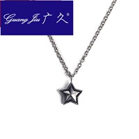 Guangjiu A1 personalized Japanese and Korean versatile five-pointed star pendant necklace for men and women titanium steel star couple RF0227