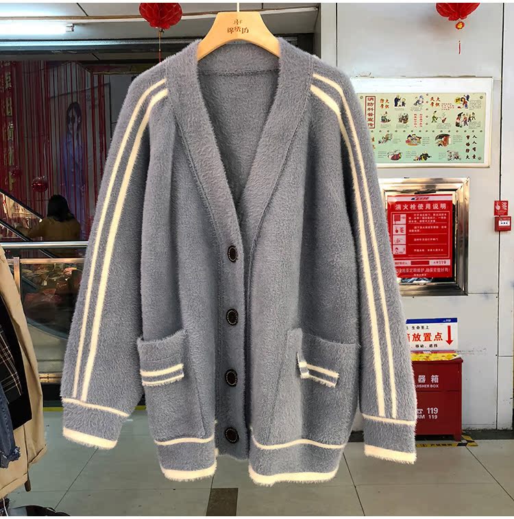 Áo len nhung cổ chữ V 2018 mùa thu mới dành cho nữ sơ mi có khí chất ngắn. áo kaki nữ