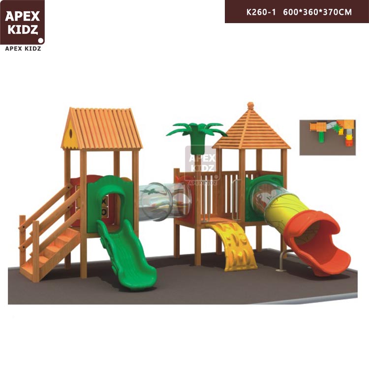 Outdoor slide Imported wooden kindergarten Park Community scenic area Playground Children's toys Play area equipment