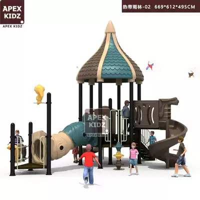 Early education center Large plastic children's slide toy combination High-end community outdoor playground rainforest series