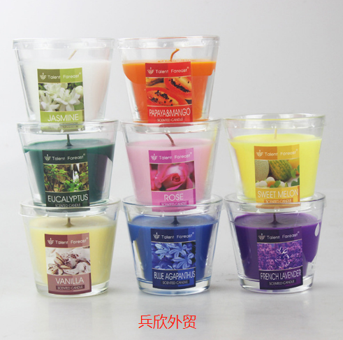 smokeless Scented candles glass cup Oblique cup candle