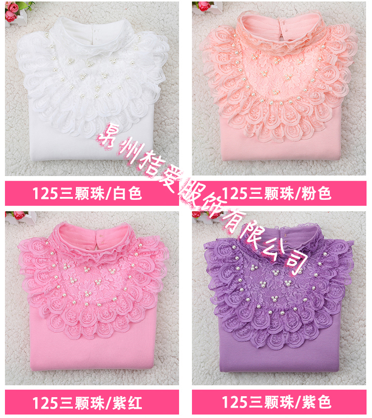 Cộng thêm cô gái mùa đông nhung dày áo sơ mi dài tay Áo thun bé gái cotton ấm áo sơ mi trẻ em lớn mùa thu đồ cho bé gái