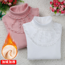 2021 autumn winter little girl coat girl base shirt long sleeve T-shirt plus velvet thick autumn clothes big childrens dress