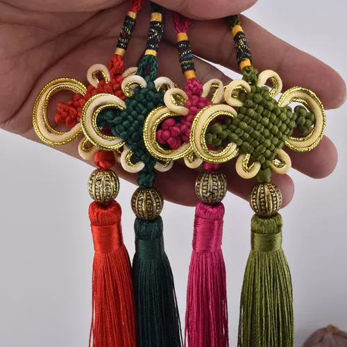 Маленькие китайские подвесные украшения для трубы 8 Дисков богатые и богатые бусины из красного пояса Маленький Китай Новогоднее праздничное украшение