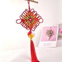 Colorful Hydrangea Chinese knot pendant long large living room New Year celebration home decoration car hanging Chinese knot ornaments