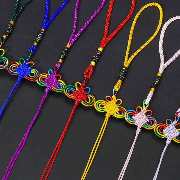 Chinese Knot Hanging Rope Nylon A-Line Lantern Colorful Knot Hanging Rope Tassel Multicolored Knot Kindergarten DIY Craft Materials Accessories