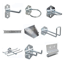 Single straight double straight hardware tool hook hole board hanging board wall square orifice board hook Auto repair material storage display rack