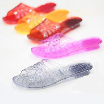 Crystal Plastic Women Slippers Summer Bathroom Bath home lovers Transparent indoor men non-slip thick bottom sandals summer