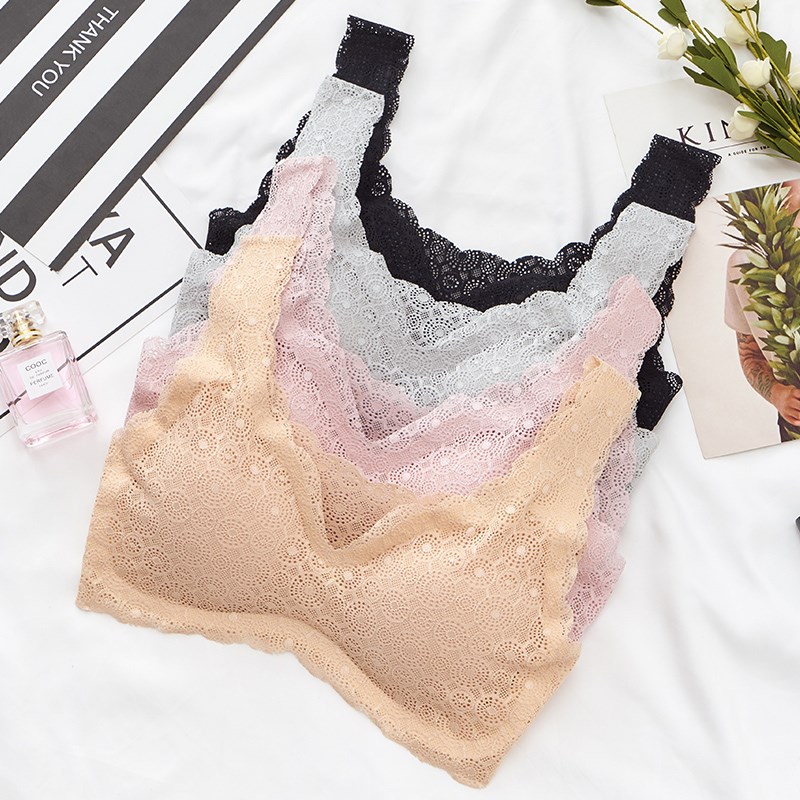 Trang chủ Four Seasons Thể Thao bỏ đánh dấu Vest Underwear tinh khiết màu Womens Bra thời trang Bra Pop Youth Womens bông.