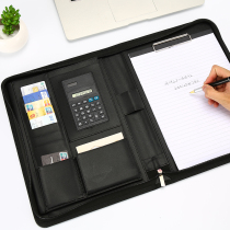A4 Business loose-leaf notebook zipper bag Notepad Multi-function belt calculator Manager folder folder Custom LOGO