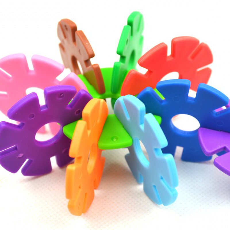 Thickened Snowflake plastic parquet Puzzle Puzzle Building Blocks Spell Enlightenment With Kindergarten Desktop Building Blocks Children Early Education Toys