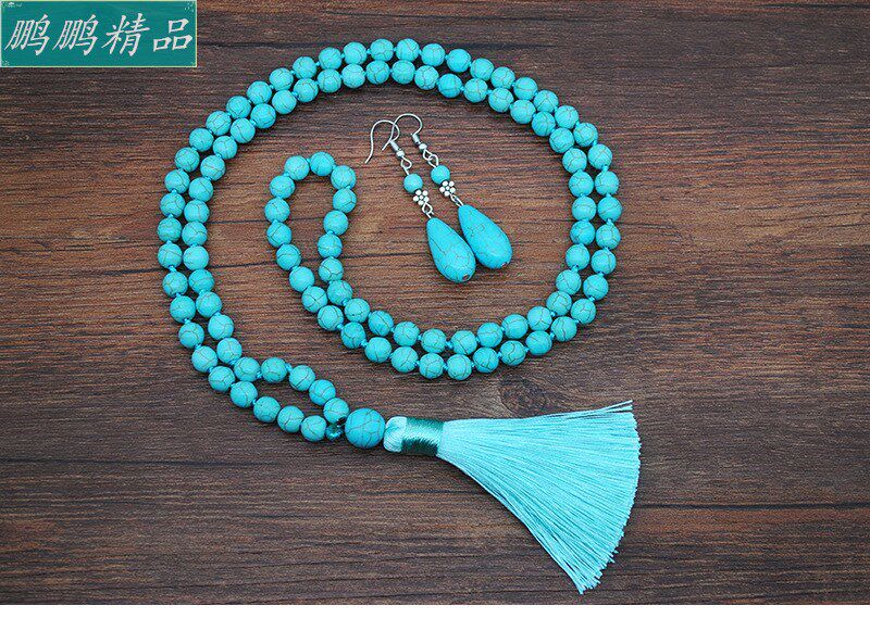 Ожерелье women vintage turquoise necklace earrings set of four Other