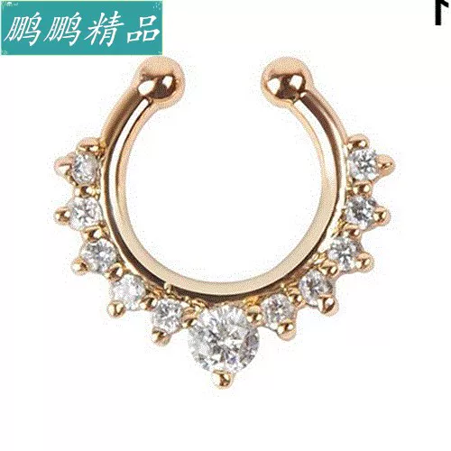 [1 шт. поддельное септум клипса нос кольцо с rhinestone без пирсинга ha]