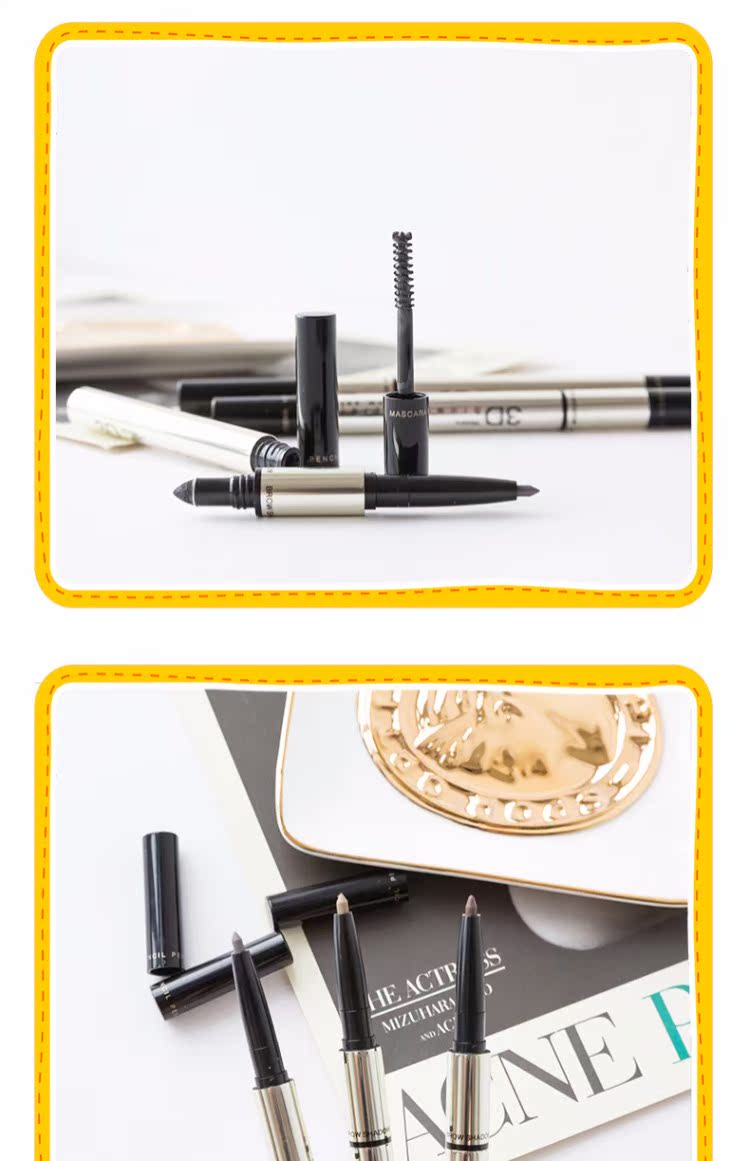 Dong Fai Beauty Makeup Thái Lan Mistine3D Set Lông mày Pencil Powder Lông mày Mascara Ba trong một Không thấm nước và mồ hôi chì kẻ mày dạng xé