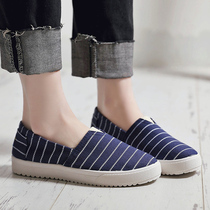 19 New spring and summer old Beijing cloth shoes female Korean version of one pedal lazy canvas shoes womens foot casual womens cloth shoes