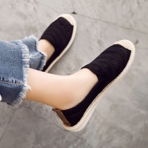 Fishermans shoes womens flat bottom hollow mesh shoes old Beijing cloth shoes womens Korean version of a pedal canvas shoes womens wild womens single shoes