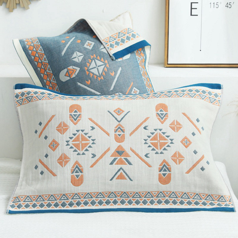 2022 new gauze pillow towels pure cotton pair with full cotton thickened upscale anti-slip without falling solo male Nordic wind