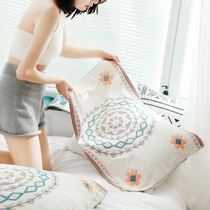 Pillow towel full cotton Home pure cotton single pair of upscale anti-mite antibacterial anti-drop boys Eurostyle gauze cover towels