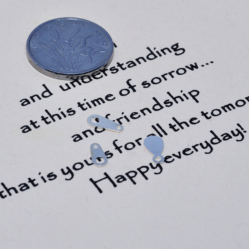 S925 pure silver DIY handmade accessories Material super-linked sheet pendant chrope handmade small pendant word imprinted sheet chain card