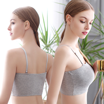 Strapless bandeau womens rimless big chest show small chest bra Anti-light adjustment type non-slip gathered underwear