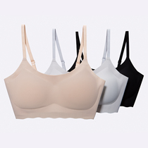 Small chest gathered incognito underwear Womens thin section no rim adjustment bandeau anti-light base bra Chest bra