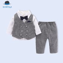 2020 new boy baby spring and autumn small suit hundred days old dress suit suit suit suit of gas three pieces