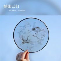 Crane shadow Cloud return Ancient style group fan Hanfu Summer fan Translucent silk Chinese style dance female stream Su Cheongsam