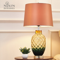 Postmodern fashion creative Nordic style glass living room crystal table lamp Hotel villa light luxury bedroom bedside lamp