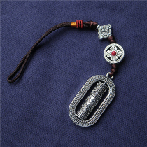 Tibet straight hair turn warp tube pendant Tibetan six-character truth national style car pendant bag waist hanging