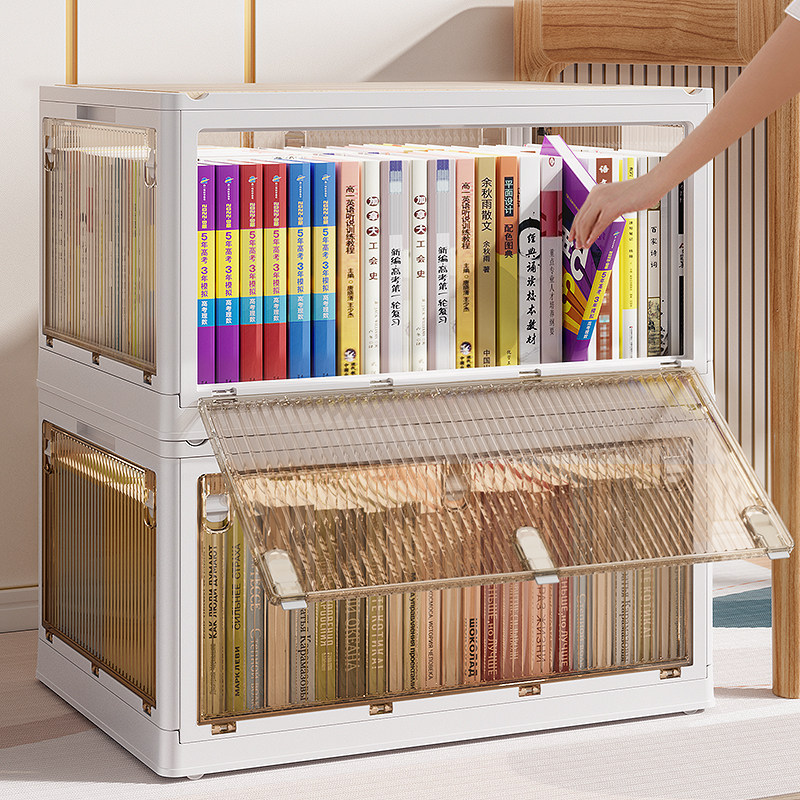 Book storage box student book snack finishing box book box foldable transparent storage box locker storage box