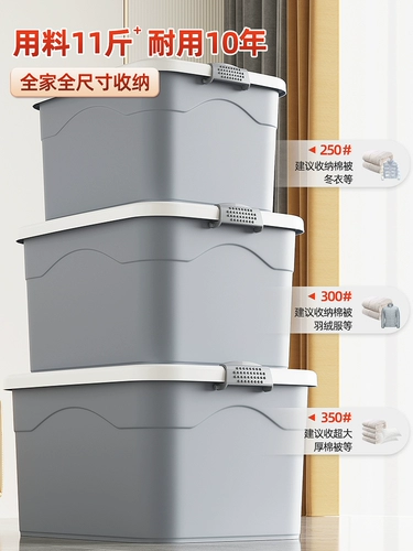 Очень большой ящик для хранения для домашнего использования, одеяло, вместительные и большые штаны, пластиковая коробка, увеличенная толщина