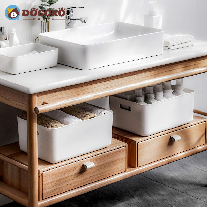 Debris Containing Basket Cosmetics Containing box Students Dormitory Tabletop Plastic Storage Cartridges Cover Kitchen Finishing Boxes